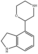 2,3-Dihydro-4-(2-morpholinyl)-1H-indole 结构式