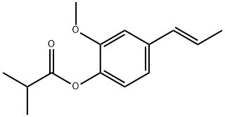 2-メチルプロパン酸2-メトキシ-4-[(E)-1-プロペニル]フェニル 化学構造式