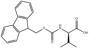 N-[(9H-フルオレン-9-イルメトキシ)カルボニル]-D-バリン 化学構造式