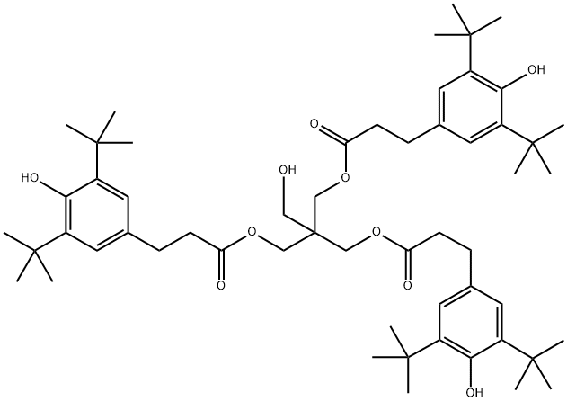 Benzenepropanoic acid, 3,5-bis(1,1-dimethylethyl)-4-hydroxy-, 2-3-3,5-bis(1,1-dimethylethyl)-4-hydroxyphenyl-1-oxopropoxymethyl-2-(hydroxymethyl)-1,3-propanediyl ester Structure