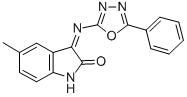 5-Methyl-3-(5-phenyl-1,3,4-oxadiazol-2-ylimino)-2-indolinone 结构式