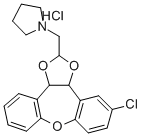 Pyrrolidine, 1-((5-chloro-3a,12b-dihydrodibenzo(b,f)-1,3-dioxolo(4,5-d )oxepin-2-yl)methyl)-, hydrochloride Structure