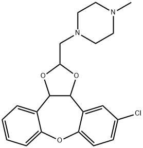 Piperazine, 1-((5-chloro-3a,12b-dihydrodibenzo(b,f)-1,3-dioxolo(4,5-d) oxepin-2-yl)methyl)-4-methyl- Structure