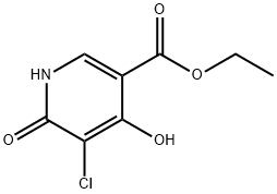 5-Chloro-4,6-dihydroxynicotinic acid ethyl ester 化学構造式