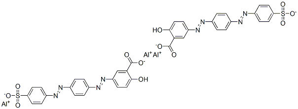 trialuminium bis[5-[[4-[(4-sulphonatophenyl)azo]phenyl]azo]salicylate] Structure