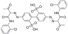 4,4'-bis[[1-[[(2-chlorophenyl)amino]carbonyl]-2-oxopropyl]azo][1,1'-biphenyl]-2,2'-disulphonic acid 结构式