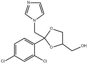 (+/-)-2-(2,4-二氯苯基)-2-(1H-咪唑-1-UL 甲基)-1,3-二氧杂环戊烷-4-甲醇,84682-23-5,结构式