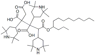 1,2,3,4-ブタンテトラカルボン酸1,2,3-トリス(2,2,6,6-テトラメチル-4-ピペリジニル)4-トリデシル 化学構造式