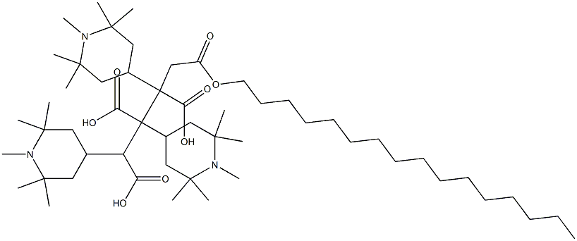 1-hexadecyl 2,3,4-tris(1,2,2,6,6-pentamethyl-4-piperidyl) butane-1,2,3,4-tetracarboxylate 结构式