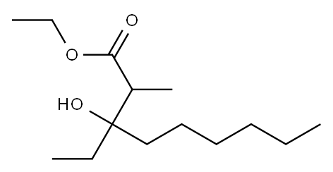 3-エチル-3-ヒドロキシ-2-メチルノナン酸エチル 化学構造式