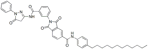 2-[3-[[(4,5-dihydro-5-oxo-1-phenyl-1H-pyrazol-3-yl)amino]carbonyl]phenyl]-N-(4-dodecylphenyl)-2,3-dihydro-1,3-dioxo-1H-isoindole-5-carboxamide 结构式