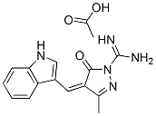 4,5-dihydro-4-(1H-indol-3-ylmethylene)-3-methyl-5-oxo-1H-pyrazole-1-carboxamidine monoacetate 结构式