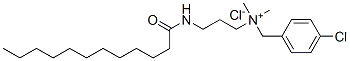 (p-chlorobenzyl)dimethyl[3-[(1-oxododecyl)amino]propyl]ammonium chloride,84697-05-2,结构式