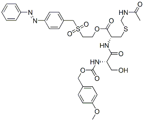 2-[[4-(phenylazo)benzyl]sulphonyl]ethyl S-(acetamidomethyl)-N-[N-[(4-methoxybenzyloxy)carbonyl]-L-seryl]-L-cysteinate,84712-94-7,结构式