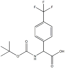 2-BOC-氨基-2-(4-三氟甲基苯基)乙酸, 847147-40-4, 结构式