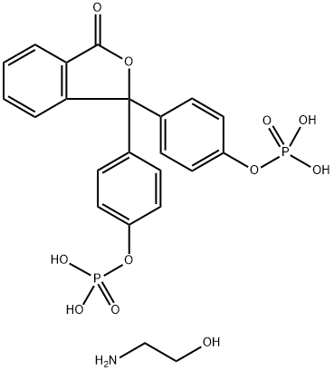 3,3-ビス[4-(ホスホノオキシ)フェニル]-1(3H)-イソベンゾフラノン/2-アミノエタノール,(1:4) 化学構造式