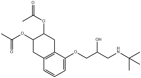 2,3-Naphthalenediol, 5-(3-((1,1-dimethylethyl)amino)-2-hydroxypropoxy) -1,2,3,4-tetrahydro-, 2,3-diacetate 化学構造式