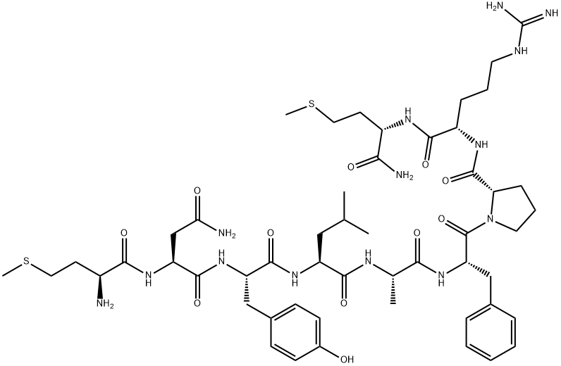 MET-ASN-TYR-LEU-ALA-PHE-PRO-ARG-MET-NH2 结构式