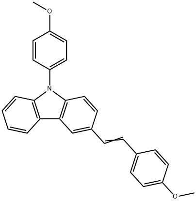 3-[2-(4-Methoxyphenyl)ethenyl]-9-(4-methoxyphenyl)-9H-carbazole 结构式