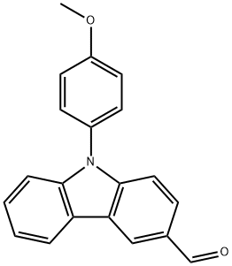 9H-(4-甲氧基苯基)-3-醛基咔唑 结构式
