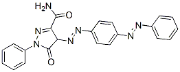 4,5-dihydro-5-oxo-1-phenyl-4-[[4-(phenylazo)phenyl]azo]-1H-pyrazole-3-carboxamide 结构式