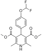 2,6-Dimethyl-3,5-dimethoxycarbonyl-4-(p-difluoromethoxyphenyl)-1,4-dih ydropyridine 结构式