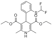 2,6-Dimethyl-3,5-diethoxycarbonyl-4-(o-(difluoromethylthio)phenyl)-1,4 -dihydropyridine 结构式