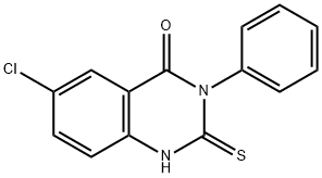 6-クロロ-3-フェニル-2-チオキソ-2,3-ジヒドロ-4(1H)-キナゾリノン 化学構造式