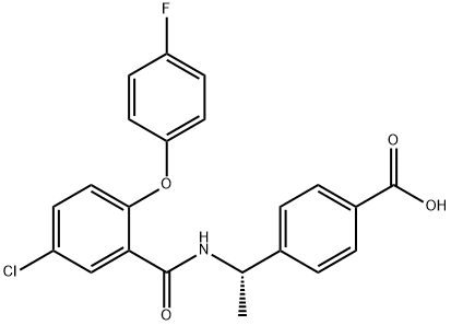 4-[(1S)-1-[[5-氯-2-(4-氟苯氧基)苄基]氨基]乙基]苯甲酸, 847728-01-2, 结构式