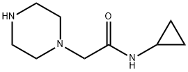 N-シクロプロピル-2-ピペラジン-1-イルアセトアミド 化学構造式