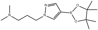 N,N-ジメチル-4-(4,4,5,5-テトラメチル-1,3,2-ジオキサボロラン-2-イル)-1H-ピラゾール-1-プロパンアミン 化学構造式