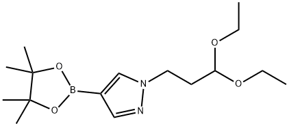 1-(3,3-diethoxypropyl)-4-(4,4,5,5-tetramethyl-1,3,2-dioxaborolan-2-yl)-1H-pyrazole Struktur