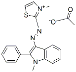 3-methyl-2-[(1-methyl-2-phenyl-1H-indol-3-yl)azo]thiazolium acetate Struktur
