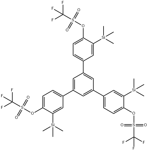 1,3,5-三[(4-三氟甲磺酰氧基)-3-(三甲基硅基)苯基]苯, 847925-63-7, 结构式