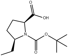 (2S,5S)-N-Boc-5-ethylpyrrolidine-2-carboxylic acid Structure