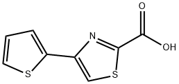 4-(チオフェン-2-イル)チアゾール-2-カルボン酸 化学構造式