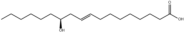 [S,E,(-)]-12-ヒドロキシ-9-オクタデセン酸 化学構造式