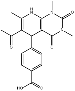 4-(6-ACETYL-1,3,7-TRIMETHYL-2,4-DIOXO-1,2,3,4,5,8-HEXAHYDROPYRIDO[2,3-D]PYRIMIDIN-5-YL)BENZOIC ACID Structure