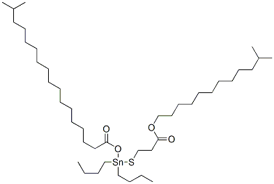 isotridecyl 3-[[dibutyl[(1-oxoisooctadecyl)oxy]stannyl]thio]propionate Structure