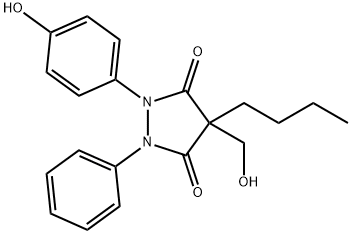 4-butyl-4-(hydroxymethyl)-1-(4-hydroxyphenyl)-2-phenylpyrazolidine-3,5-dione Struktur