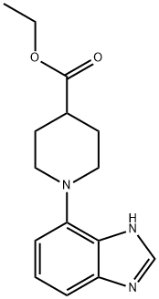 4-Piperidinecarboxylic acid, 1-(1H-benzimidazol-4-yl)-, ethyl ester 化学構造式