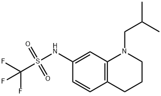 1,1,1-三氟-N-[1,2,3,4-四氢-1-(2-甲基丙基)-7-喹啉基]甲磺酰胺, 848080-35-3, 结构式