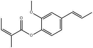 (E)-2-methoxy-4-(1-propenyl)phenyl 2-methylisocrotonate Struktur