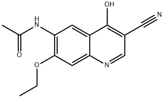 3-氰基-4-羟基-6-乙酰氨基-7-乙氧基喹啉 结构式