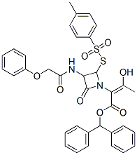 benzhydryl alpha-(1-hydroxyethylidene)-4-oxo-3-[(phenoxyacetyl)amino]-2-[[(p-tolyl)sulphonyl]thio]azetidine-1-acetate Struktur