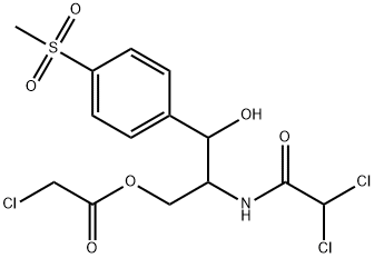 2-[(dichloroacetyl)amino]-3-hydroxy-3-[4-(methylsulphonyl)phenyl]propyl chloroacetate Struktur