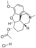 (5alpha,6alpha)-4,5-epoxy-3-methoxy-17-methylmorphinan-6-yl acetate hydrochloride Struktur