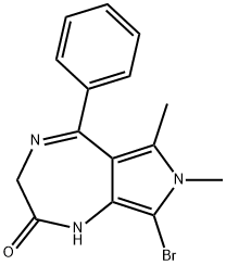 Pyrrolo(3,4-e)-1,4-diazepin-2(1H)-one, 3,7-dihydro-8-bromo-6,7-dimethy l-5-phenyl- Structure