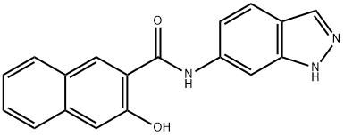 3-hydroxy-N-1H-indazol-6-ylnaphthalene-2-carboxamide 结构式