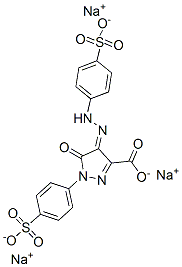 trisodium (4Z)-5-oxo-1-(4-sulfonatophenyl)-4-[(4-sulfonatophenyl)hydrazinylidene]pyrazole-3-carboxylate Struktur